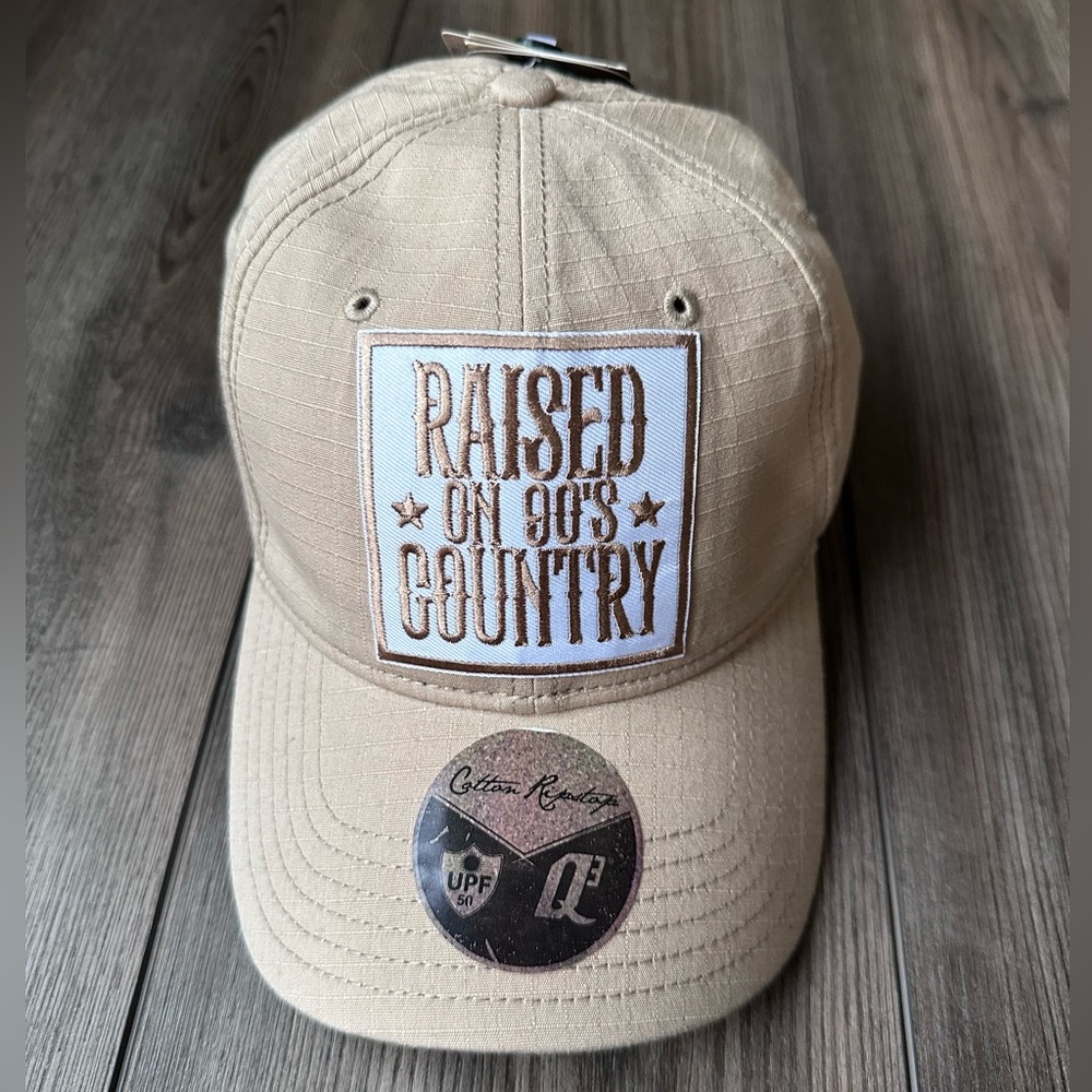 Raised On 90s Country Hat Adjustable UPF 50 Baseball Hat Handmade - Picture 1 of 5